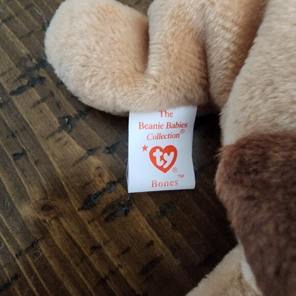 TY Beanie Baby "Bones" the Dog with both Hang/Swing and Tush Tags - Picture 8 of 10
